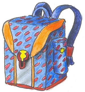 Eine Zeichnung von einem Schul-Tornister